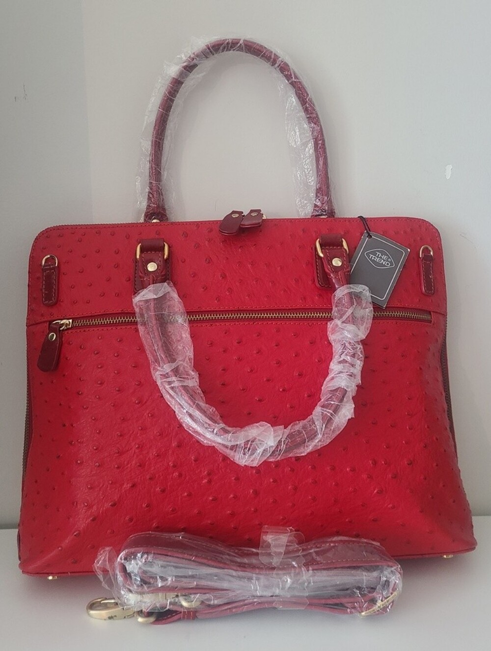 BNWT - The Trend - Women's Real Leather Red Briefcase Handbag